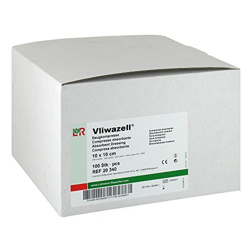 Vliwasoft 20340 Verbände, Vliwazell, unsteril, 10 cm x 10 cm (100-er pack)
