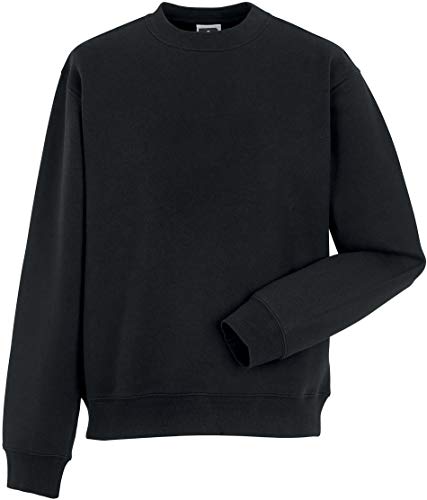 Russel Europe Herren Authentic Set-In Sweatshirt Rundhals Pullover, Größe:L, Farbe:Black