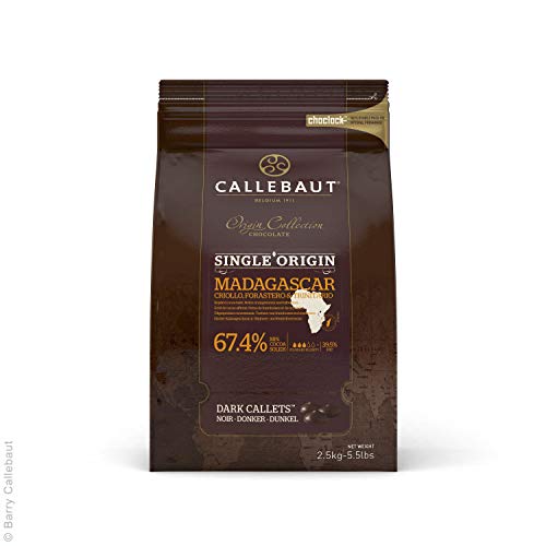 Callebaut Madagascar dunkle Kuvertüre, Callets 2,5kg, Backschokolade, Chips