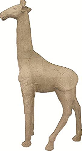 Décopatch XLA01O Träger XL aus Pappmaché, Giraffe in 3D, 80 x 35 x 160 cm, zum Verzieren, Kartonbraun