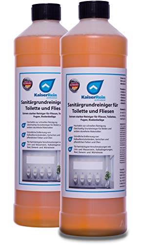 KaiserRein Extra starker Sanitär-Grundreiniger für Toilette, WC, Boden-Fliesen 2x1L Konzentrat Kalkreiniger Spezialreiniger gegen Urinstein