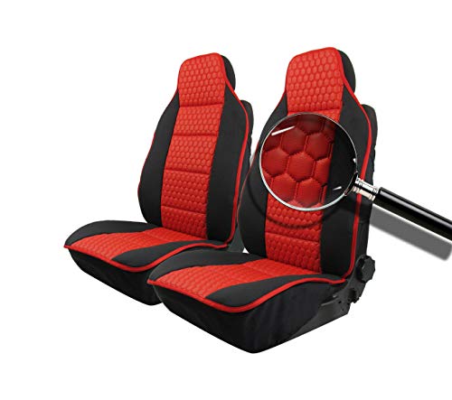 1+1 vordere Sitzauflieger Luxus Sitzkissen Sitzauflagen Rot/Schwarz Polyester