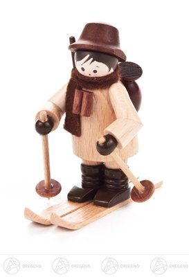 Rudolphs Schatzkiste Miniatur Wildhüter auf Ski Natur Höhe ca 6 cm NEU Erzgebirge Weihnachtsfigur Holzfigur
