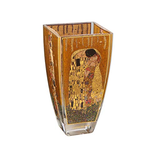 Goebel 66-901-79-1 Vase Gustav Klimt - Der Kuss, Porzellan, 8,5 x 8,5 x 16 cm, Gold