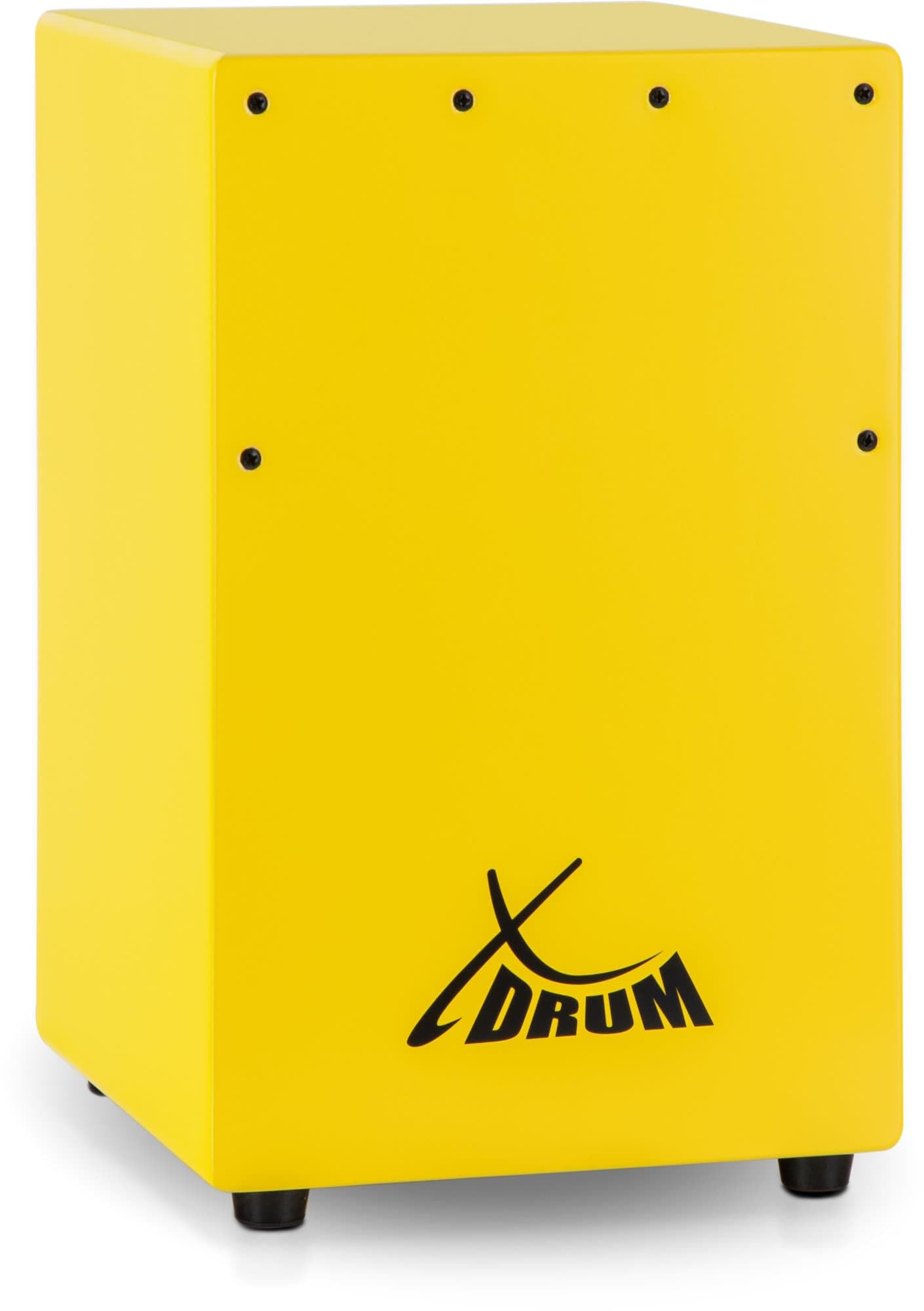 XDrum KC-37G Kinder-Cajon - Kleine Cajon speziell für Kinder - Nur 36 cm hoch - Snare-Effekt durch stimmbare Gitarrensaiten - gelb