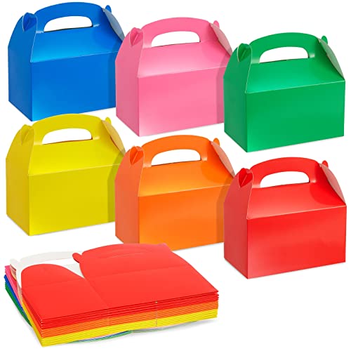 24 Stück Regenbogen-Giebel-Boxen für Partygeschenke, bunte Geburtstags-Goodie Boxen, Leckereien, kleine Geschenke (6 Farben, 15,2 x 8,9 x 9,1 cm)