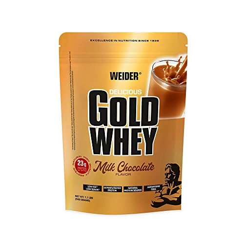 Weider Gold Whey Protein Schoko, Low Carb, Eiweißpulver für Fitness und Bodybuilding, 500g
