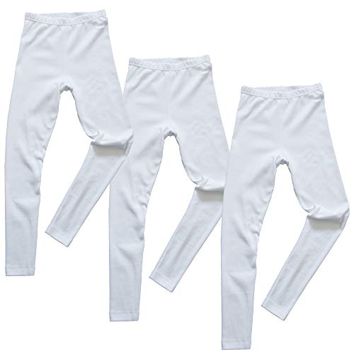 HERMKO 2720 3er Pack Kinder Legging aus Bio-Baumwolle, Farbe:weiß, Größe:152