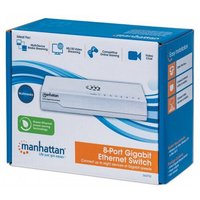 Manhattan 8-Port Gigabit Ethernet Switch (Kunststoffgehäuse, Desktop-Format, IEEE 802.3az (Energy Efficient Ethernet)) weiß 560702