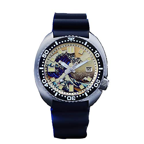 San Martin New Tuna 6309/7290 20ATM Saphirglas Edelstahl Uhren Herren Automatik Retro Casual Diver Armbanduhr (Luminous dial)