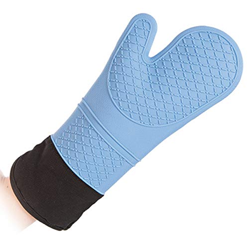 Silikon-Hitzeschutzhandschuh mit Baumwollfutter, Ofenhandschuh, Backhandschuh, Backofenhandschuh nahtlos 40/30 cm, Größe:40 cm