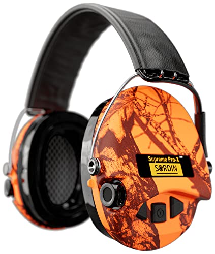 Sordin Supreme PRO X LED - Aktiver Gehörschutz mit Leuchte SOR75302-X-09 Elektronischer Gehörschützer MossyOak-Camo Orange