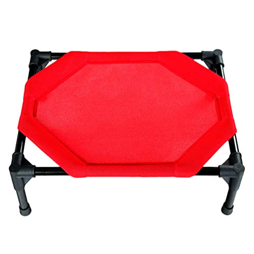 Mengyu Erhöhte Hundebett, Haustier Bett Katzenbett Hundebett Hundesofa Faltendes Pflegeleicht Tragbare (Rot#2, 56 * 43 * 18cm)