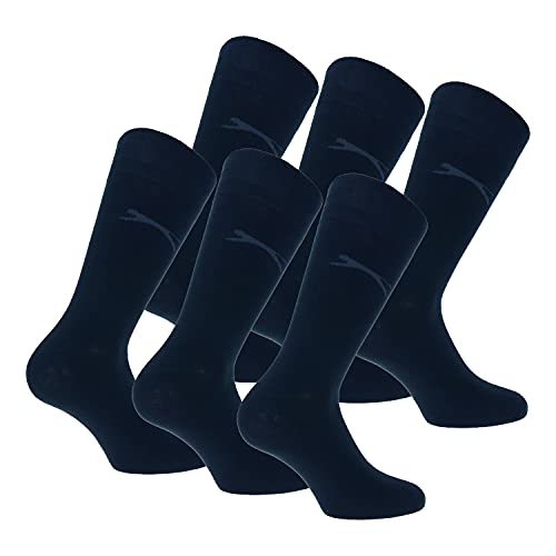 Slazenger 6 Paar bequeme Stretch-Socken für Herren Mittlere Wadenhöhe, Hochwertige weiche Baumwolle, Elastische Faser Lycra (Blau, 43-46)