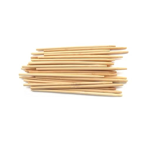 BambooMN 30 cm langer, 6 mm dicker Bambus-Halbpunkt, für Süßigkeiten, Apfel, Mais, Hund, Mehrzweck-Futterspieß, 100 Stück