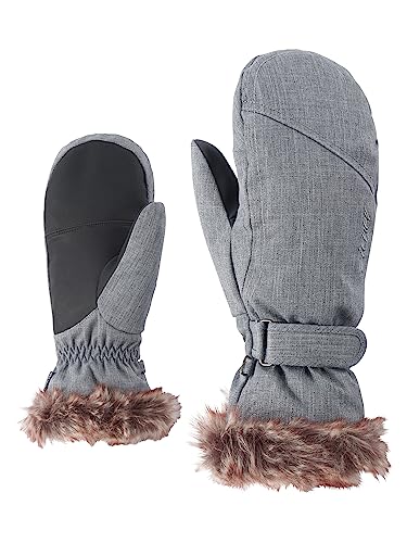 Ziener Damen KEM MITTEN lady glove Ski-handschuhe / Wintersport |warm, atmungsaktiv, grau (grey melange), 8