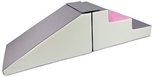 Velinda Großbausteine Schaumstoffbausteine Softsteine Krabbellandschaft Kletter-Set (Farbe: weiß, rosa, grau)