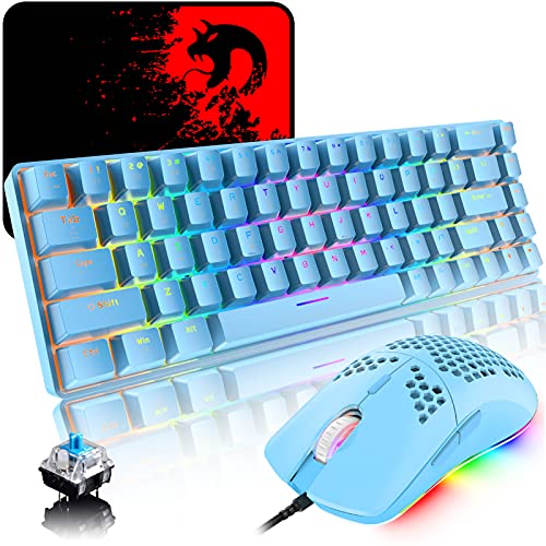 Keyboard and Mouse Set 3 in 1 Blue