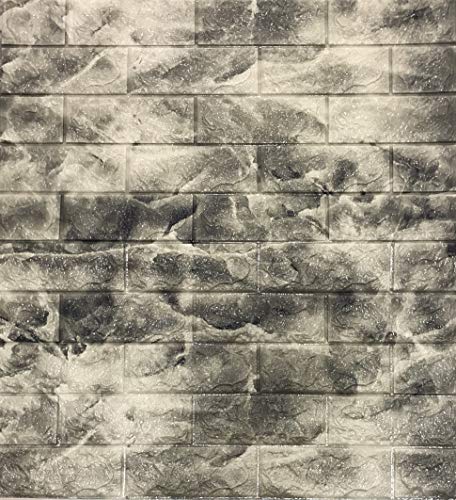 3D Tapete Wandpaneele Selbstklebend Ziegelstein Wasserdicht Wandaufkleber Tapete Wandpaneele selbstklebend Moderne Wandverkleidung in Steinoptik schnelle & leichte Montage (10 Stück,Beige/Grau Marmor)
