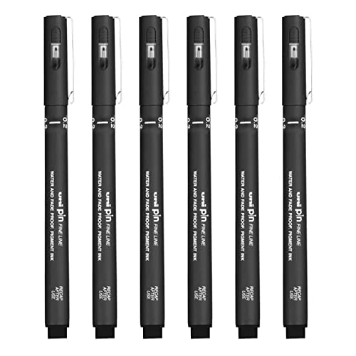Uni Ball Pin Black Technical Drawing Marker Pen 0.2mm - Box of 12 Pens by Uni-ball