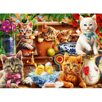 Bluebird Puzzle Kittens in the Potting Shed 3000 Teile Puzzle Bluebird-Puzzle-70575-P