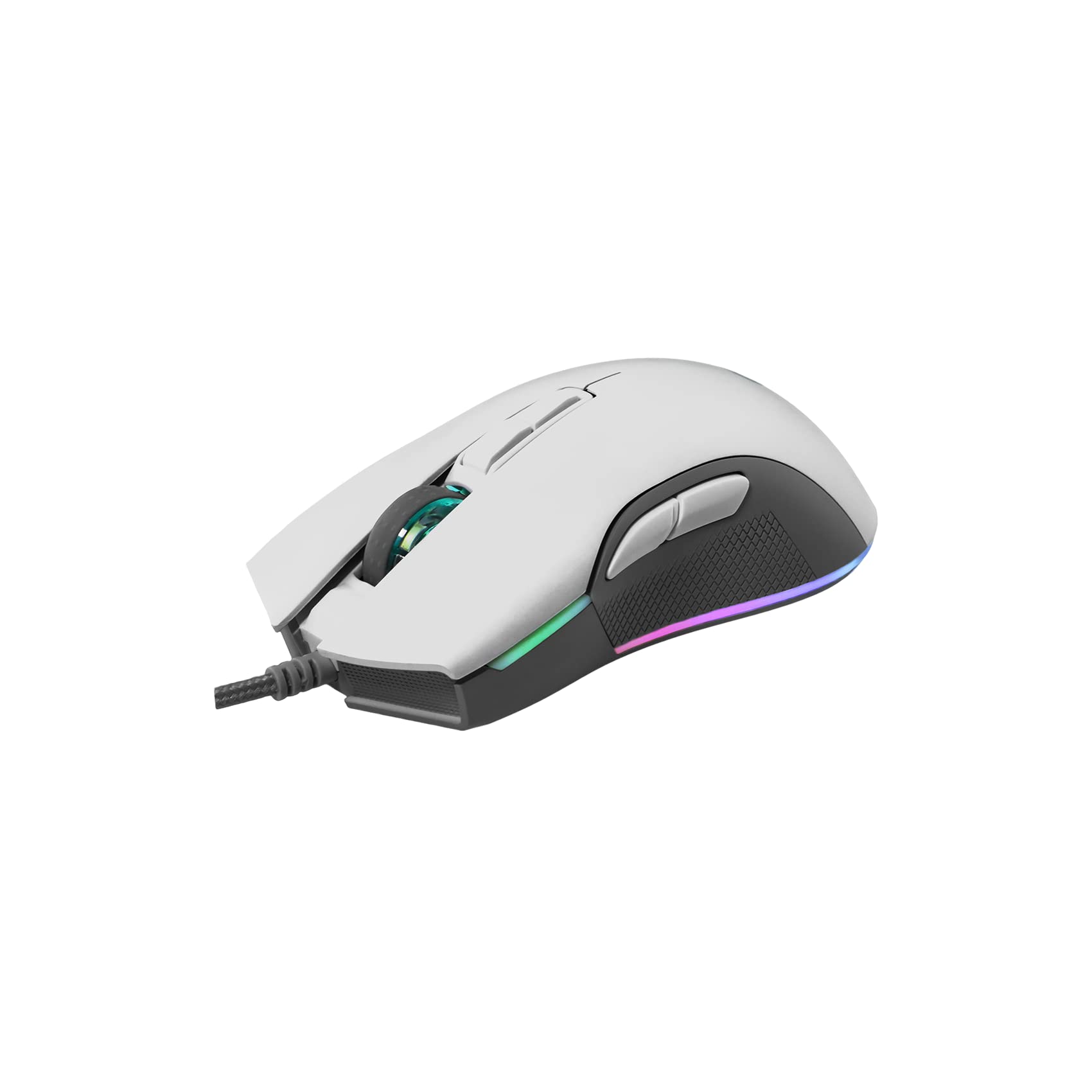 Newskill Eos Ivory Professionelle Gaming-Maus mit RGB-Beleuchtung, 16000 dpi und optischem Sensor Pixart PMW 3360, Weiß