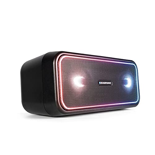 BLAUPUNKT Bluetooth Party Lautsprecher PS 200, 4.2, AUX-IN, Party-Speaker mit Mehrfarbige LED Beleuchtung, Integrierter Akku in schwarz