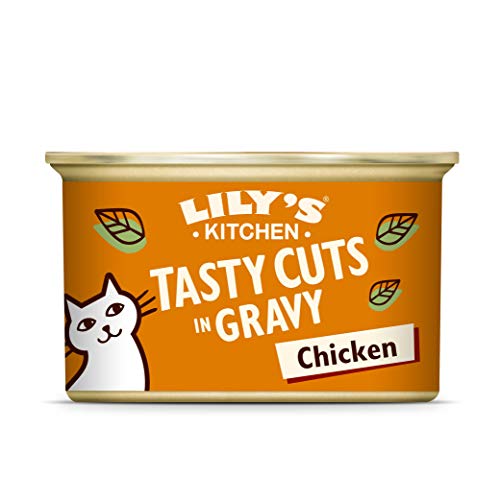 Lily’s Kitchen Nass Katzenfutter Huhn Tasty Cuts - 24er Pack (24 x 85g) Leckere Stückchen mit Fisch in Soße für Katzen