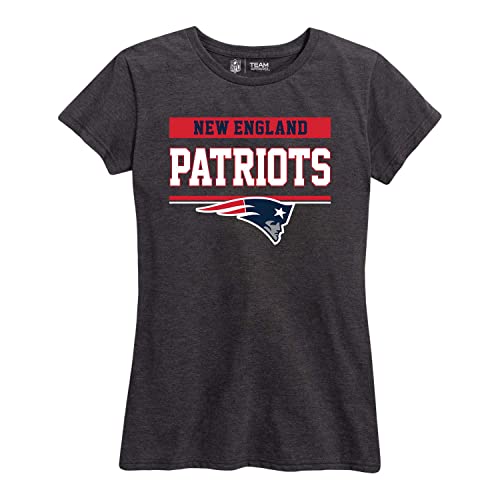 NFL Damen T-Shirt, lockere Passform, Fußballbekleidung, ohne Etikett, kurzärmelig, Schwarz (New England Patriots, Schwarz, Größe S)