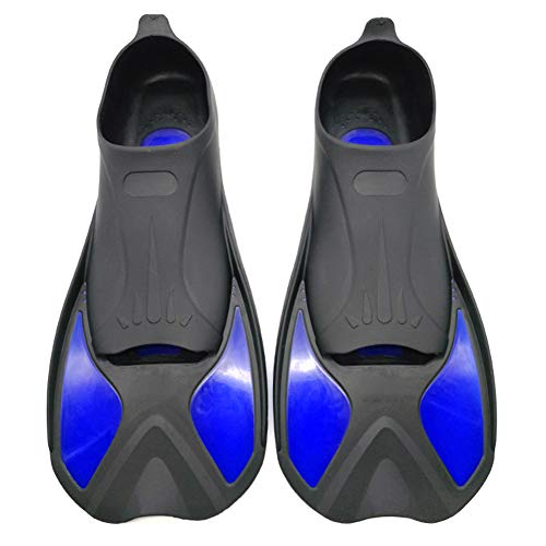ZXCV Schwimmflossen Erwachsene Schnorcheln Fuß Flipper Tauchflossen Anfänger Schwimmausrüstung Tragbare Kurze Froschschuhe,Blue,S（38~39）