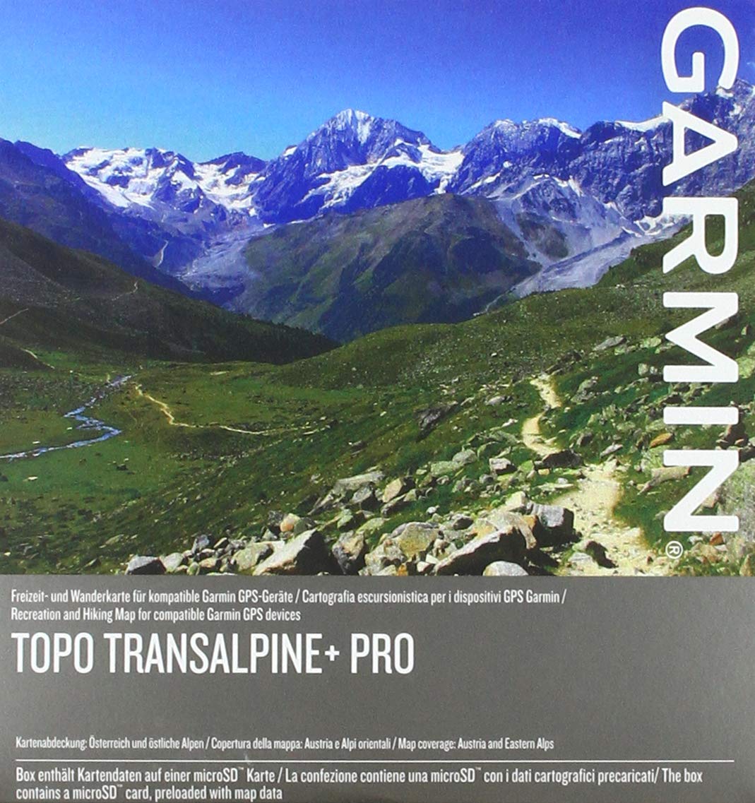 Garmin Karten TOPO Transalpine+ PRO-topografische Vektorkarte zum Wandern und Radfahren für die östlichen Alpen im Maßstab 1:25.000, schwarz, M, 010-11404-05