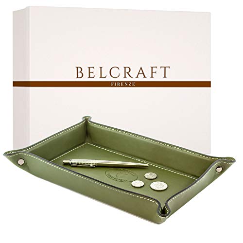 BELCRAFT Orvieto Taschenleerer Leder, Handgearbeitet in klassischem italienischem, Geschenkschachtel inklusive, Grün (28x19 cm)