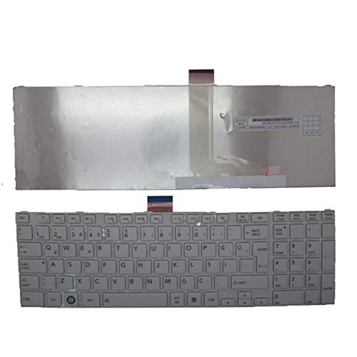 RTDpart Laptop-Tastatur für Toshiba Satellite L850 L850D L855 L855D L870 L870D Türkisch TR MP-11B56TQ-5281 MP-11B56TQ-9301 weiß mit Rahmen Neu