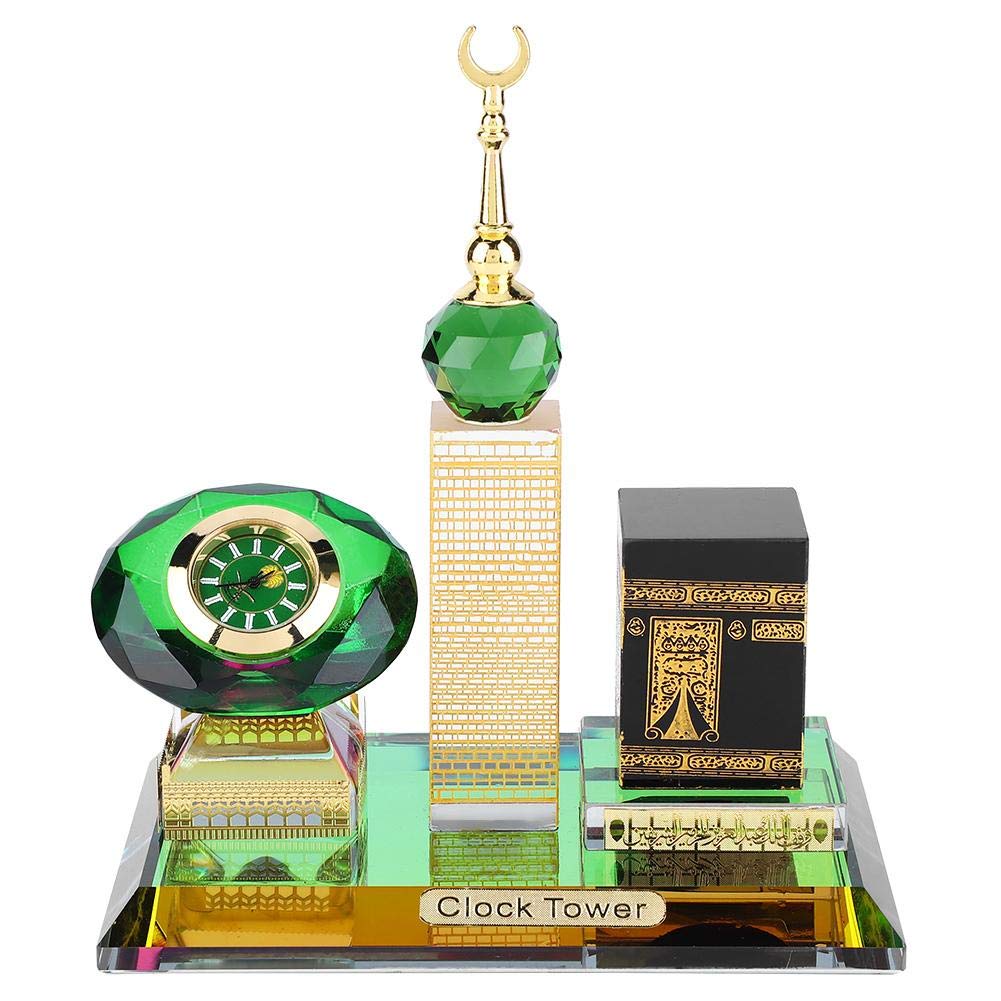 Pssopp Muslimisches Handwerksmodell Muslimische Kaaba Glockenturm Modell Islamische Tischuhr Islamische Architektur Kunsthandwerk Souvenirs Home Desktop Decor