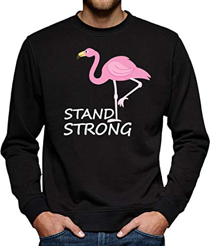 Stand Strong Flamingo Sweatshirt Pullover Herren XL Schwarz