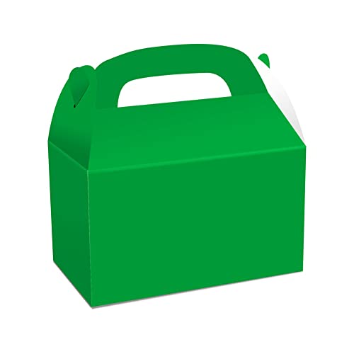 TsoLay 48er-Pack Weiße Leckerli-Giebel-Partygeschenkboxen-Set für Geburtstagsfeier, 15,2 X 8,9 X 8,9 Cm, Grün