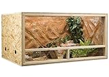 OSB Terrarium, Holzterrarium 120x60x60 cm mit Seitenbelüftung, Zierleistenset:ohne Zierleistenset, Sicherheitspaket:ohne Sicherheitspaket