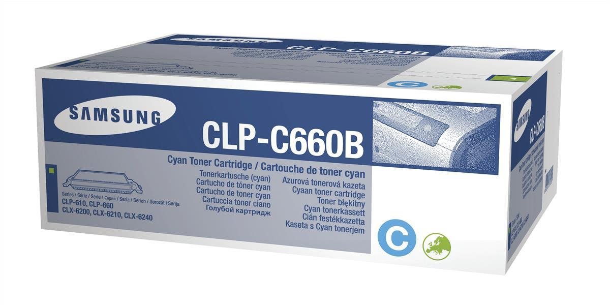 Samsung CLP-C660B/ELS Original Toner (Hohe Reichweite, Kompatibel mit: CLP-610/CLP-660/CLX-6200/6210/6240 Series) cyan