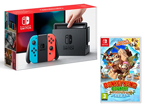 Nintendo Switch Konsole 32Gb Neon-Rot/Neon-Blau + Donkey Kong Country: Tropical Freeze