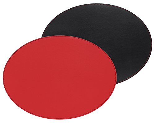 FreeForm DUO oval, rot/schwarz, Kunstleder, Maße: 45 x 34 cm Platzset, One Size
