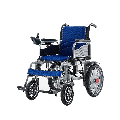 Erwachsener Elektro-Rollstuhl Mobilität Scooter Outdoor Travel Convenient Powerchair Faltbarer Rollstuhl für ältere Menschen Einstellbar,20AH,Blue