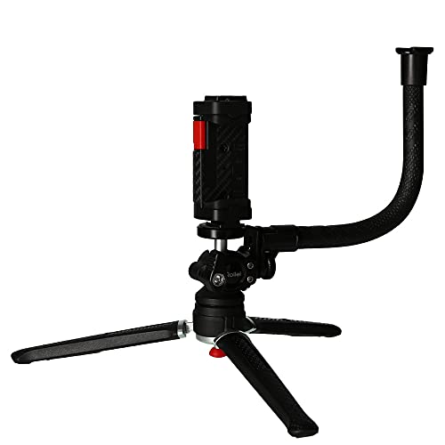 Rollei Comfort Vlogging Set, Mini-Stativ mit Smartphone-Halterung, Kugelkopf und Zubehör-Arm. Ideal für das Videofilmen mit dem Handy 22822