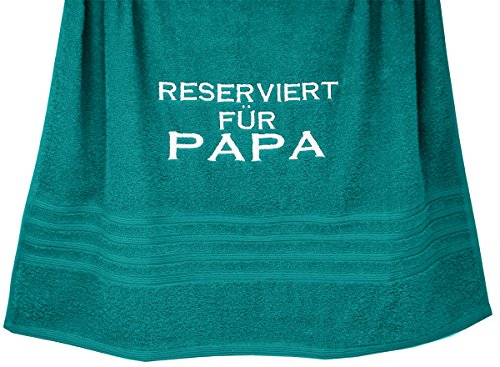 Lashuma Großes Handtuch Nautic - Grün, Duschhandtuch 70 x 140 cm mit Stickerei Reserviert für Papa