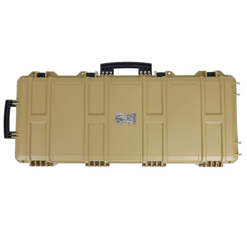 OpTacs Waffenkoffer - Medium FDE 97,8x42x17,5cm Stabiler Koffer für Langwaffen und Ausrüstung, wasserdicht, Hartschalenkoffer mit Schaumstoffpolsterung Rasterschaumstoff