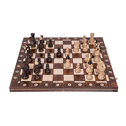 Square - Schach Schachspiel - AMBASADOR AG - 53 x 53 cm - Schachfiguren & Schachbrett aus Holz
