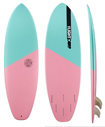 Light Hybrid Pink/Mint-Epoxy-Future Surfboard, 5'10"