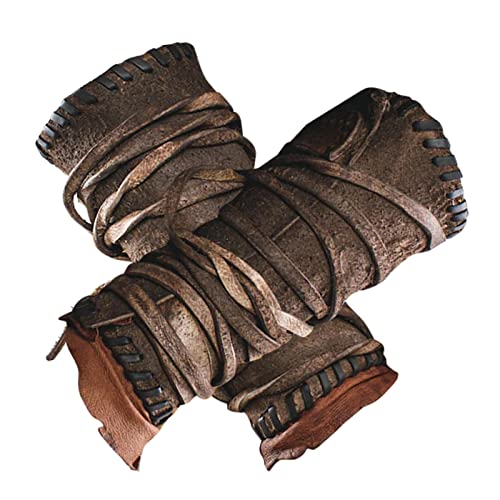 Ecoticfate Wikinger-Armschienen, Mittelalterliche Armschienen Aus PU Leder, Retro Armschützer, Handgefertigte Leder-Armschützer, Mittelalterliches Gauntlet-Armband, Vintage Armschienen Für Männer