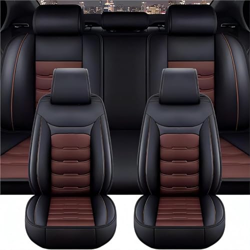 POWRZ Auto Schonbezug Set Kompatibel für Dodge Caliber 2005-2011, Autositzbezüge Sitzschoner für Vordersitze und Rücksitze,Black-Coffee