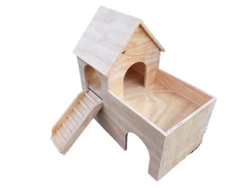 Meerschweinchenhaus Burg Kaninchen Schildkröte Unterschlupf zweistöckig Kleintier Versteck Versteck Spielstall (mit extra Enanz)