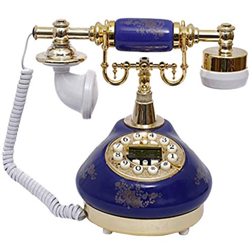 FEE-ZC Klassisches Vintage-Haustelefon im europäischen Retro-Stil mit Keramikgarten und antikem Festnetzanschluss